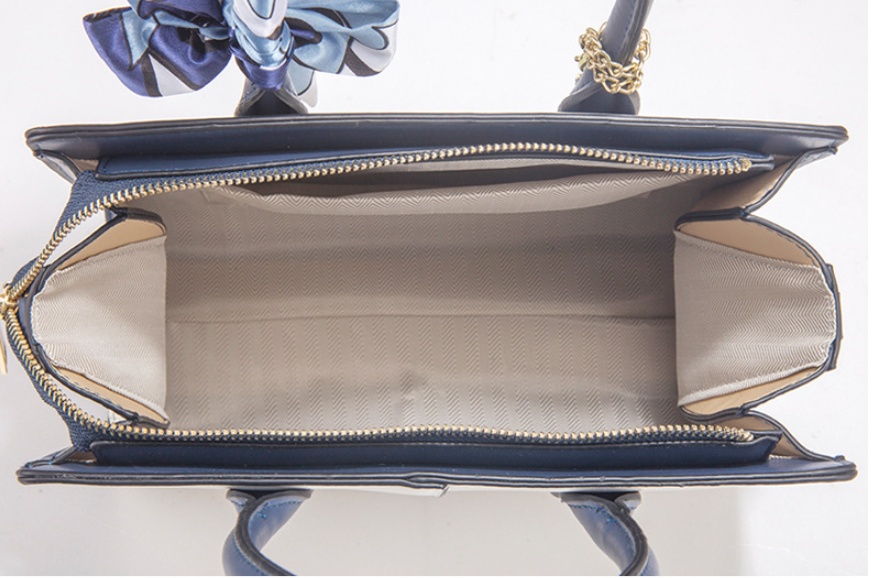2025 New Faux Leather Satchel Handbag with Pearl Tassel Charm